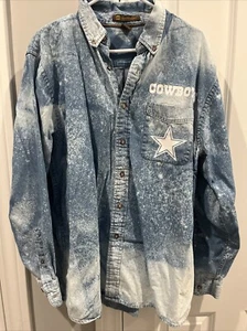 Jean Harrington Blanqueado Dallas Cowboys Algodón Abotonado Talla XL Envío Gratis - Imagen 1 de 7