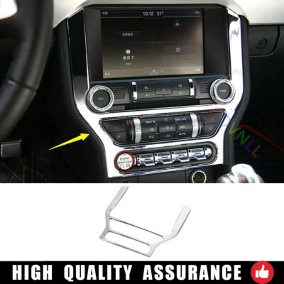 For Ford Mustang 2015-2021 Silver Chrome Central Console GPS Navigation Cover 1* - Image 1 of 4