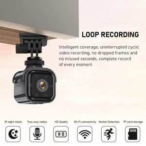 WiFi Pequeño Inalámbrico Interior Seguridad Hogar Espía HD Cámara Monitor Visión Nocturna - Imagen 1 de 17