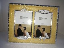 New Gold With Silver Trim - Our Wedding/Our Honeymoon - Dual Picture Frame