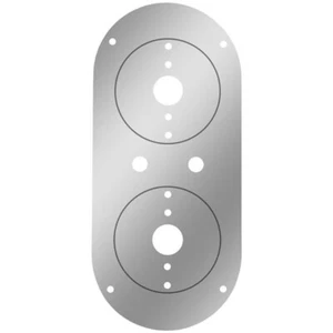 Stainless Steel Above Door Dome Light Plate With Holes For 2 Lights & Switches - Picture 1 of 1