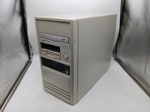 Vintage Beige Baby AT case W/Floppy, DVD Drive, 250w Power Supply - Afbeelding 1 van 13