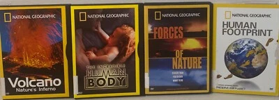 National Geographic  ~Set of 4~ Learning/ Teaching DVD's (Human body, volcano,) - Image 1 of 2