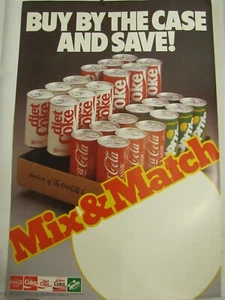 Coca-Cola Classic "Mix or Match" Papp Fenster Schild 1987 20" x 30" - Bild 1 von 1