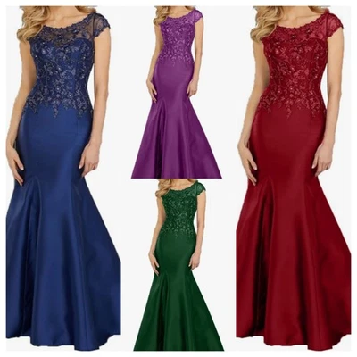 Braut Kurzarm Spitze Abendkelider Brautmutterkleider Festlichkleider Lang Neu - Bild 1 von 4