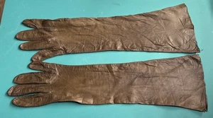 VTG Trefousse Dark Brown Kid Leather Unlined Gloves France - Picture 1 of 3