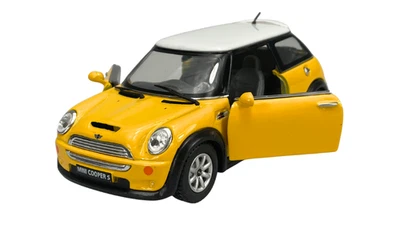 KINSMART MINI COOPER S YELLOW 1:28 NO BOX DIE CAST METAL MODEL NEW KT5059 - Image 1 of 4