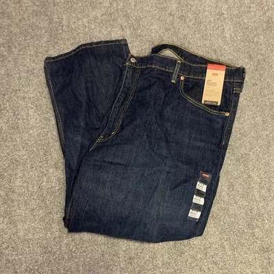 Big And Tall Men's Levi's 559 Relaxed Straight Leg Dark Blue Jeans Size 50 x 30 - Image 1 of 4