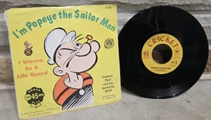 1958 Cricket C124 POPEYE THE SAILOR MAN 45rpm record CAPT. PAUL & SEAFARING BAND - Imagen 1 de 5