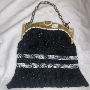 *Vintage* 1920s Black & White Beaded Purse - Picture 1 of 10