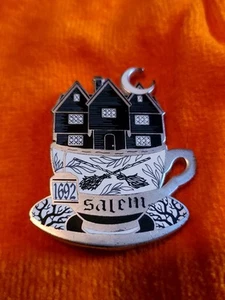 RARE Salem Witch House Teacup Pin LaserbrainPatchCo - Picture 1 of 2