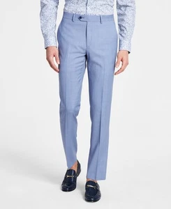 Bar III Dress Pants Mens 30x32 Blue Wool Blend Slim Fit Sharkskin 4 Way Stretch - Picture 1 of 4