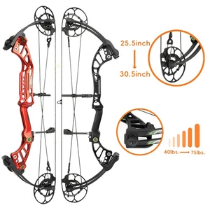 Compound Bow 40-75lbs Adult Aluminum Alloy CNC Archery Shoot Right Hand Hunting - Picture 1 of 16