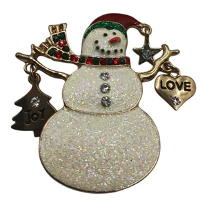 Kenneth Cole KC Esmalte Muñeco de Nieve Broche Prendedor Invierno Copo de Nieve Amor y Alegría Navidad - Imagen 1 de 3