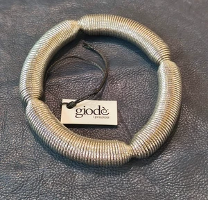 Pulsera De Diseño Elasticizada Plateada Firma Giodè - Picture 1 of 4