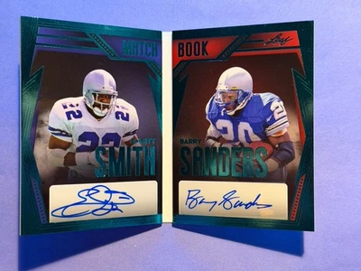 Libro de historia hoja 2023 verde Emmitt Smith Barry Sanders doble auto folleto/5 patio Foto 1 de 3