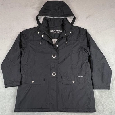 Chaqueta Saint James Mujer 12 Negra Desmontable Capucha Forrada de Vellón Resistente al Agua Foto 1 de 4