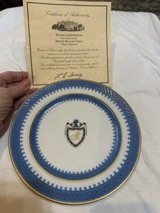 White House Dessertteller Thomas Jefferson Presidential COA Woodmere China - Bild 1 von 5