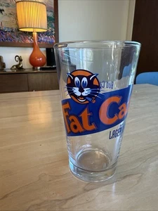 Vintage Fat Cat Lager Beer Glass. Bad Cat, Good Beer. 16 oz EUC Cat With Cigar - Picture 1 of 7