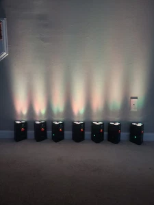 (7) Rockville RF Wedge Black RGBWA+UV Wireless Rechargeable Battery - Picture 1 of 12