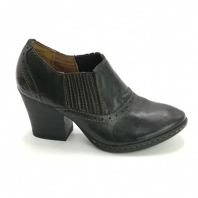 B.O.C. Born Concept Zapatos Mujer Botines Cuero Negro Tacón Bloque 6 Foto 1 de 4