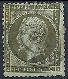 1862 FRANKREICH GEBRAUCHT NAPOLEON EMPIRE FRANC 1 CENT OLIVGRÜN - FR453-3 - Bild 1 von 1