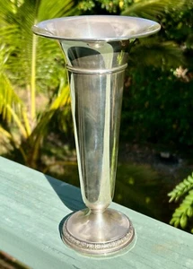 Vntge International Sterling Silver 9 7/8" Trumpet Vase Prelude 12.4 oz Weighted - Picture 1 of 10
