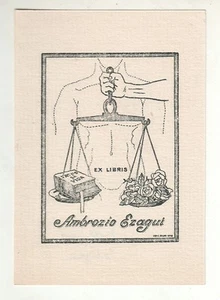 Ex-Libris Bookplate Medicine Dr Ambrozio Ezagui Brazil - Picture 1 of 1