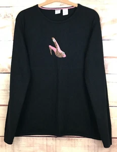 Real Clothes Damen 1X Strick Pullover Freizeit Schwarz Seide Kaschmirmischung Verziert - Bild 1 von 5