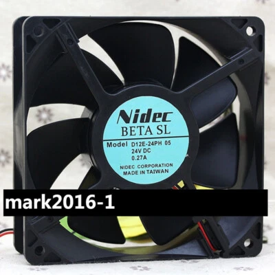 Nidec D12E-24PH  05 12cm 120*120*38mm DC 24V 0.27A 2 Wire Inverter Cooling Fan - Image 1 of 2