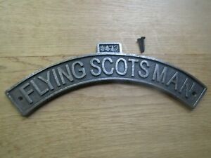  FLYING SCOTSMAN cast iron rustic vintage Railway locomotive plaque sign plate 