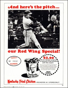 Kentucky Fried Chicken Rochester Red Wings 1977 Nueva York foto impresión anuncio 78 - Imagen 1 de 1