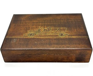 Scatola porta carte da gioco vintage in legno design auto classico *Papà papà nonno - Foto 1 di 6