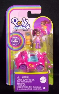 Polly Pocket CAT mini car with doll and pet #2 NEW - Image 1 of 3