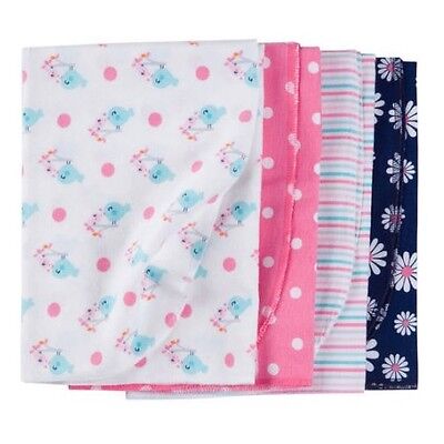 Gerber Girl 4-Pack Birds/Daisy Flannel Multi-Purpose Blankets BABY CLOTHES GIFT • 19.25$