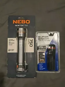 NEBO Newton 750-Grey- LED Flashlight AAA Battery 20 hrs Run Time + FREE BONUS - Picture 1 of 8