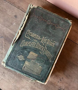 Antique Livestock Book 1881 Cyclopedia & Stock Doctor Illlustrated w/Chart - Picture 1 of 11