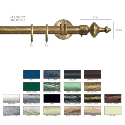 Scorritenda Corda Strappo Bastone Tenda Ferro Battuto Terminale BAROCCO Vami