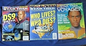 LOT OF 2 STAR TREK COMMUNICATOR & 1 VOYAGER BACK ISSUE MAGAZINES - Imagen 1 de 5