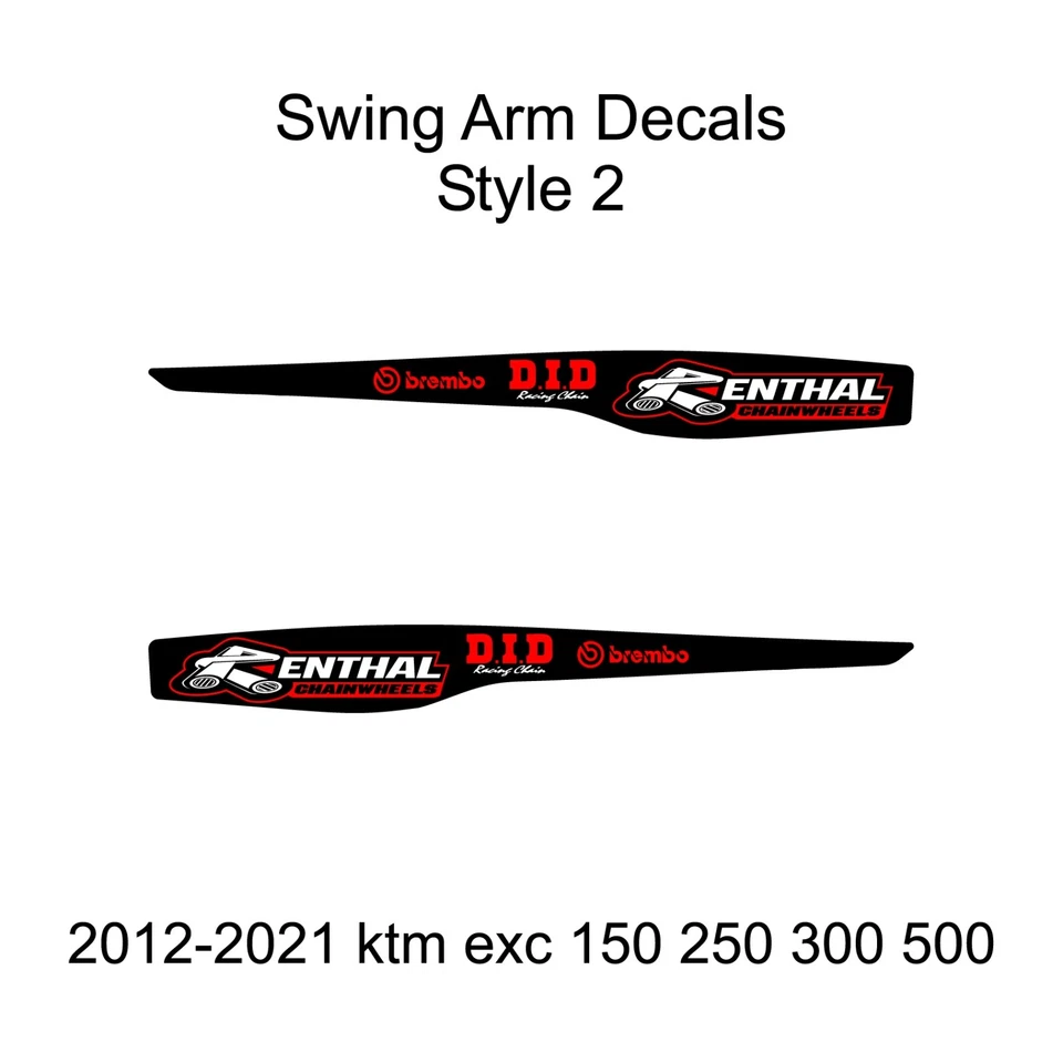 2012-2021 KTM EXC 150-500 Swing Arm Decals Style 2 Free Shipping!!! - Image 1 of 1