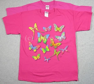 BUTTERFLY SPARKLE-Butterflies Moths Glitter Bugs Youth Kids T Shirt size S, M, L - Picture 1 of 5
