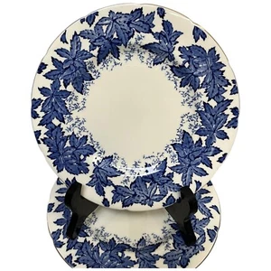 Vintage Coalport England Blue Leaves Transferware Dessert Salad Plates - Picture 1 of 5