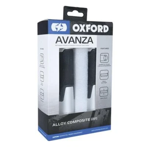 Oxford Motorcycle Bike Anodised Alloy Non Slip AVANZA 22mm Grips Silver OX610 - Picture 1 of 2