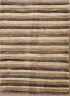 Vintage Striped Modern Gabbeh Oriental Area Rug Handmade Plush Wool Carpet 4X5