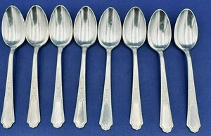 Set of 8 1847 Rogers Bros ANCESTRAL 6" Teaspoons Silver Plate - Picture 1 of 8