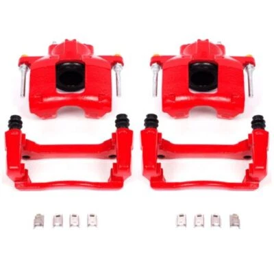 Par de pinzas rojas delanteras Power Stop para Jeep Wrangler JK 07-18 con soportes Foto 1 de 4