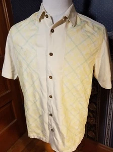 Camisa de seda Tommy Bahama beige floral S/S para hombre talla pequeña S hermosa High Roller  - Imagen 1 de 5