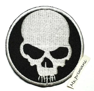 Skull Mask Biker Patch Embroidered Sew/Iron On Jacket Jeans Motorcycle Badge 7.5 - Picture 1 of 2