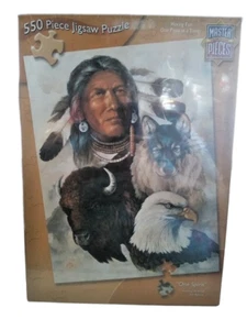 Master Pieces One Spirit Jigsaw Puzzle 18"x24" 550 Pc Wolf Eagle Buffalo NEW - Picture 1 of 2