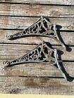 PAIR OF BRASS END BRACKETS ONLY FOR RAILROAD LUGGAGE RACK